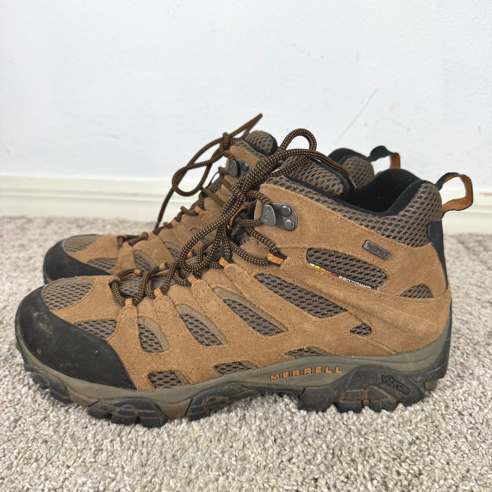Merrell Moab 2 Mid Waterproof Hiking Boots Mens 11 Brown Black Vibram J88623